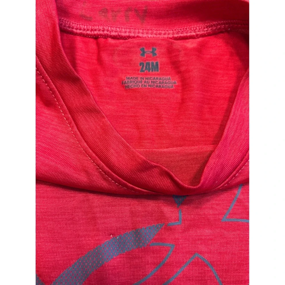 Under Armour Toddler Boys 24M Red Gray 2 Piece T-Shirt and Shorts Athletic Set